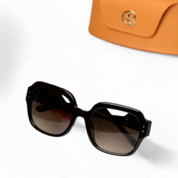 Tory Burch TY7143U Sunglasses 170913-56  Women's, Dk Brown Gradient Logo - Picture 6 of 8